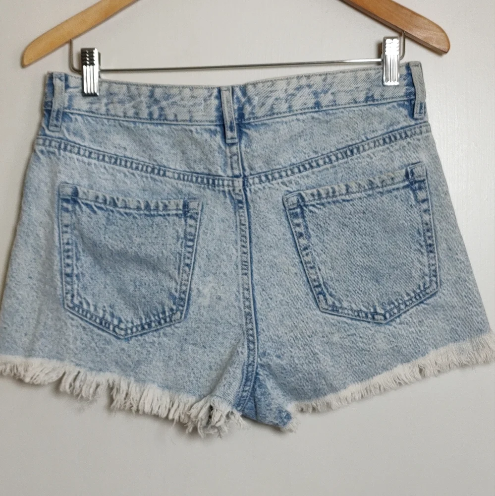 PacSun Cut Off High Rise Festival Denim Blue Women's Shorts - Picture 5 of 9